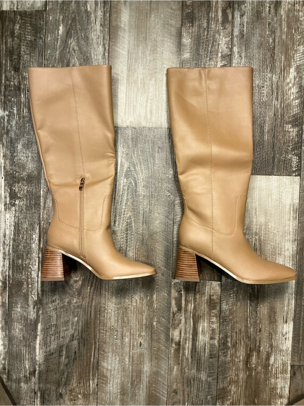Billini Tan Over-the-Knee Block Heel Boots Size 7 - Picture 7 of 16